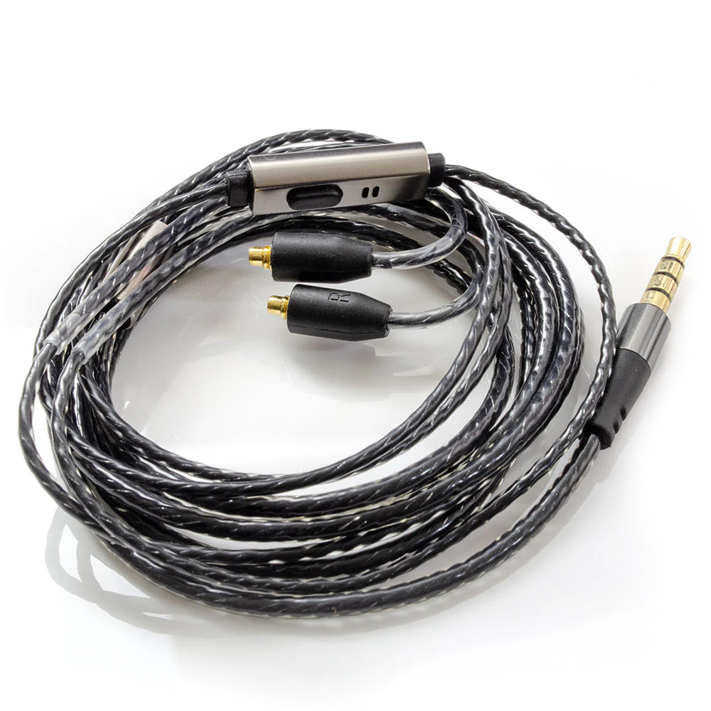 Cabo MMCX com microfone e 18 Fios de Cobre Puro