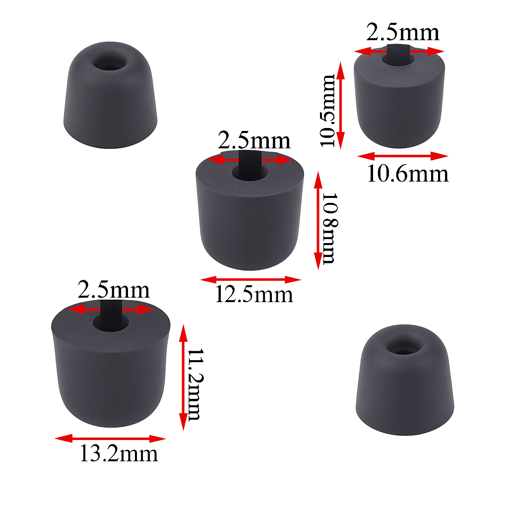 Ponteiras de Espuma de Memória para Fones In-Ear Xtreme Ears com 3 Pares – Compatível com Shure, Westone, Etymotic e Klipsch